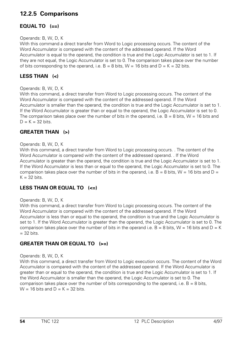 Comparisons, 5 comparisons | HEIDENHAIN TNC 122 Technical Manual User Manual | Page 55 / 70