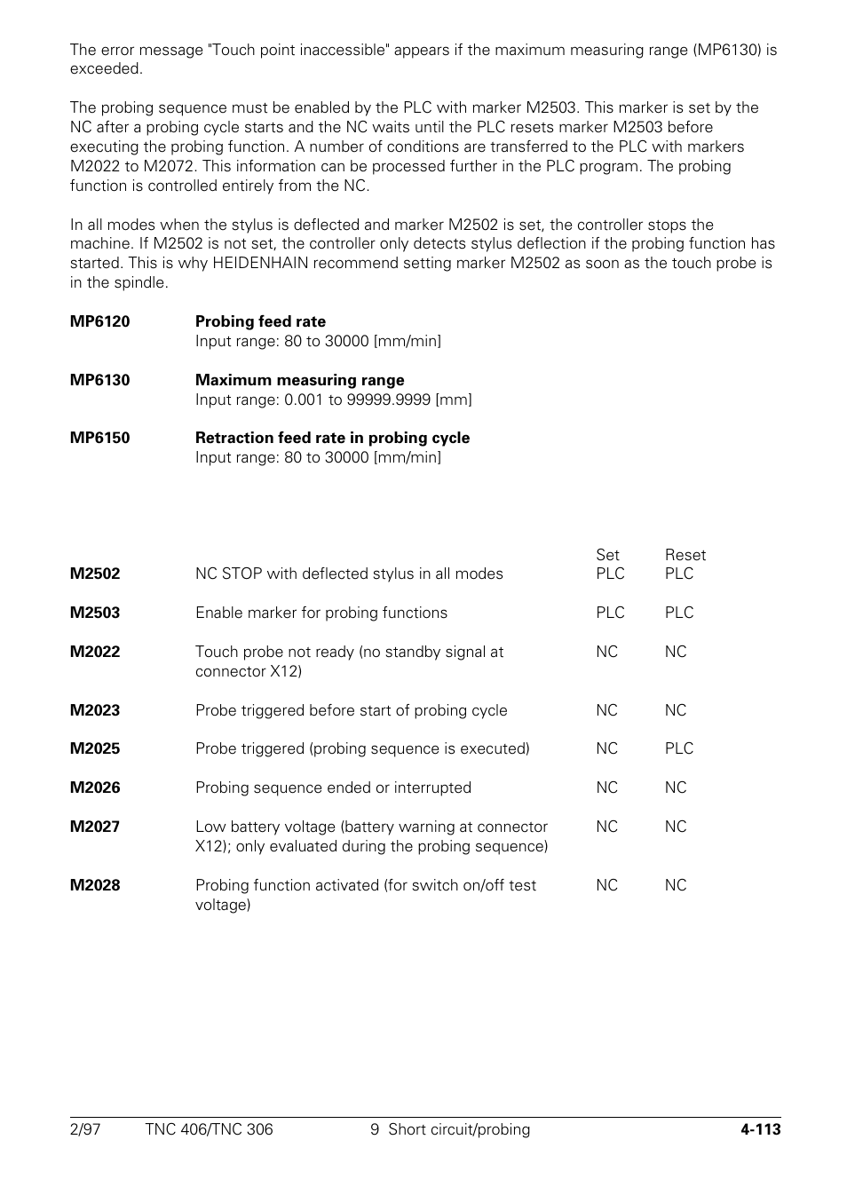 HEIDENHAIN TNC 306 Technical Manual User Manual | Page 213 / 510