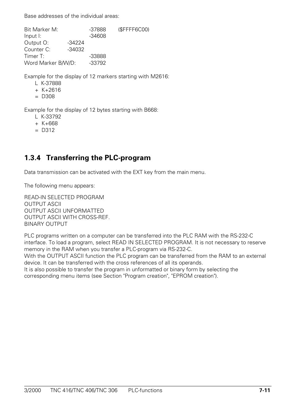 Transferring the plc-program, 4 transferring the plc-program | HEIDENHAIN TNC 306 Technical Manual User Manual | Page 301 / 510
