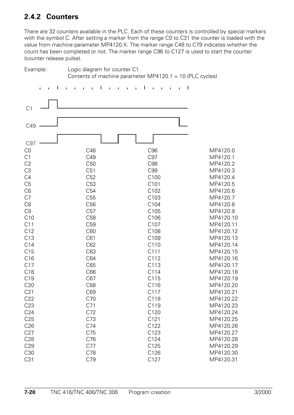 Counters, 2 counters | HEIDENHAIN TNC 306 Technical Manual User Manual | Page 310 / 510