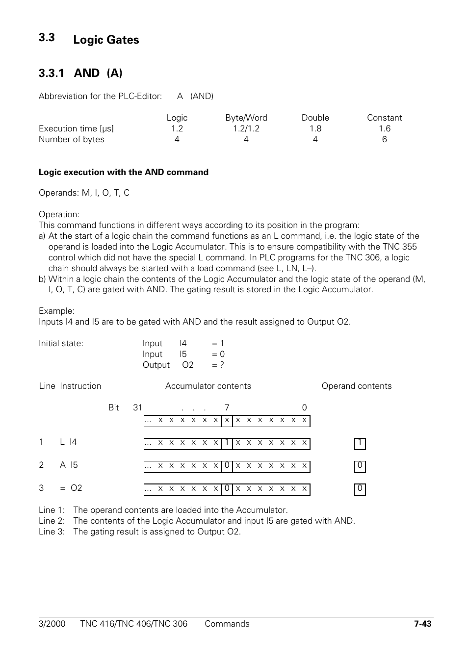 Logic gates, And (a), 3 logic gates 3.3.1 and (a) a | HEIDENHAIN TNC 306 Technical Manual User Manual | Page 333 / 510