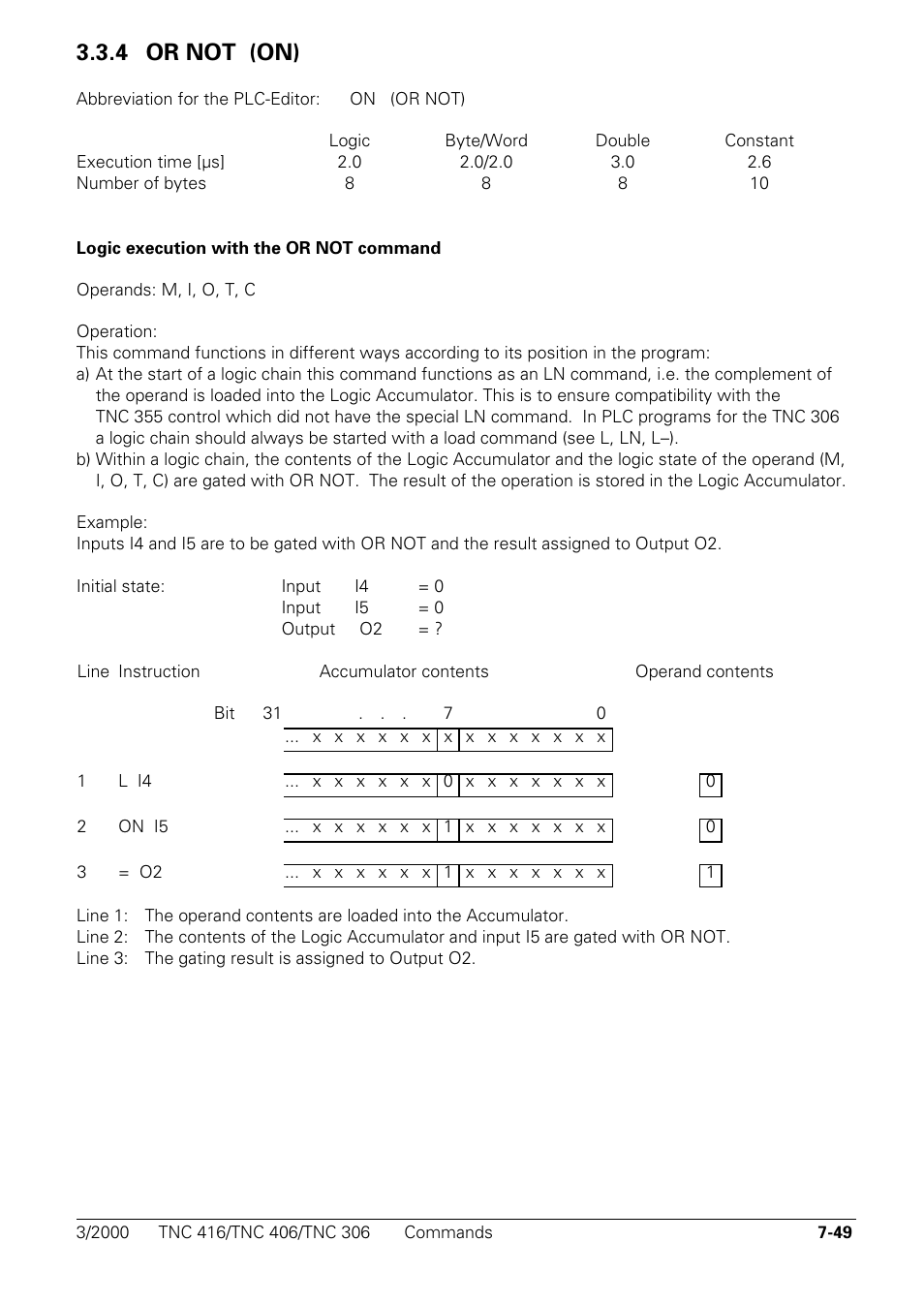 Or not (on), 4 or not (on) | HEIDENHAIN TNC 306 Technical Manual User Manual | Page 339 / 510