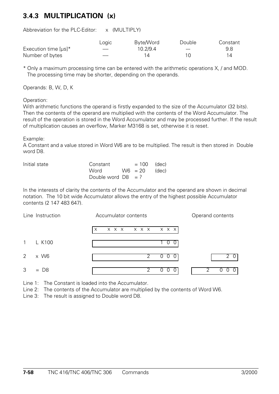 Multiplication (x), 3 multiplication (x) x | HEIDENHAIN TNC 306 Technical Manual User Manual | Page 348 / 510