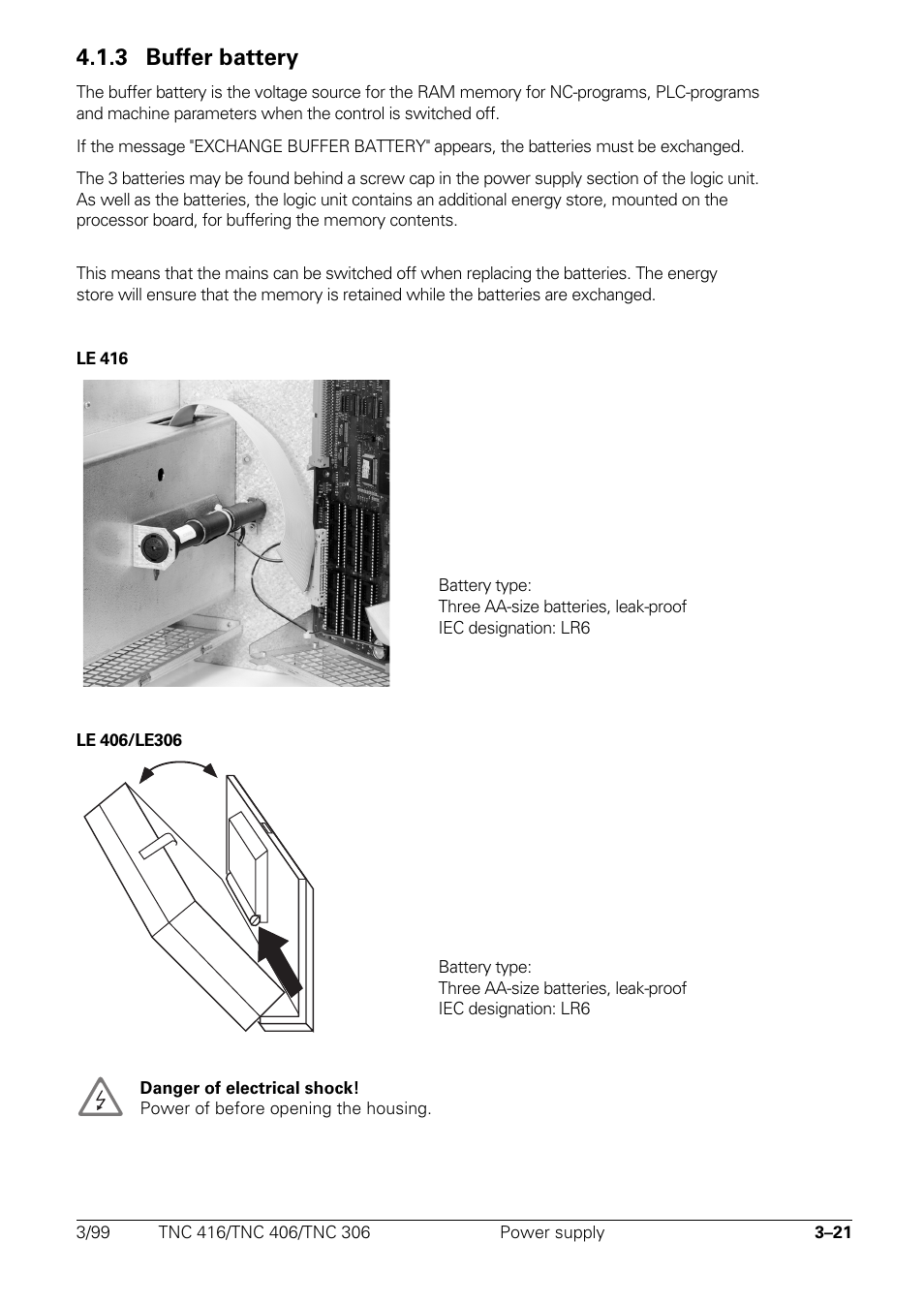 Buffer battery, 3 buffer battery | HEIDENHAIN TNC 306 Technical Manual User Manual | Page 36 / 510