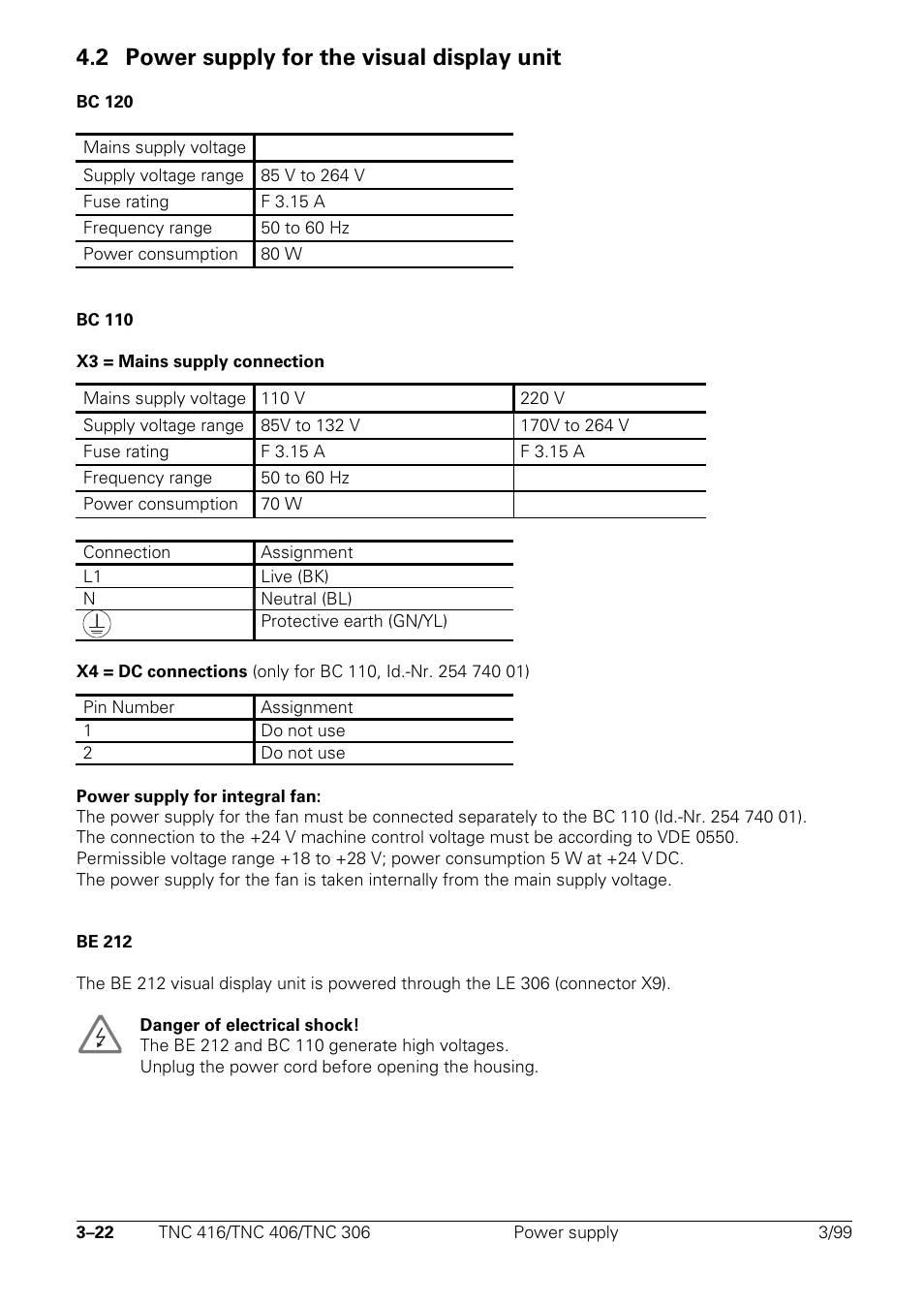 Power supply for the visual display unit, 2 power supply for the visual display unit | HEIDENHAIN TNC 306 Technical Manual User Manual | Page 37 / 510