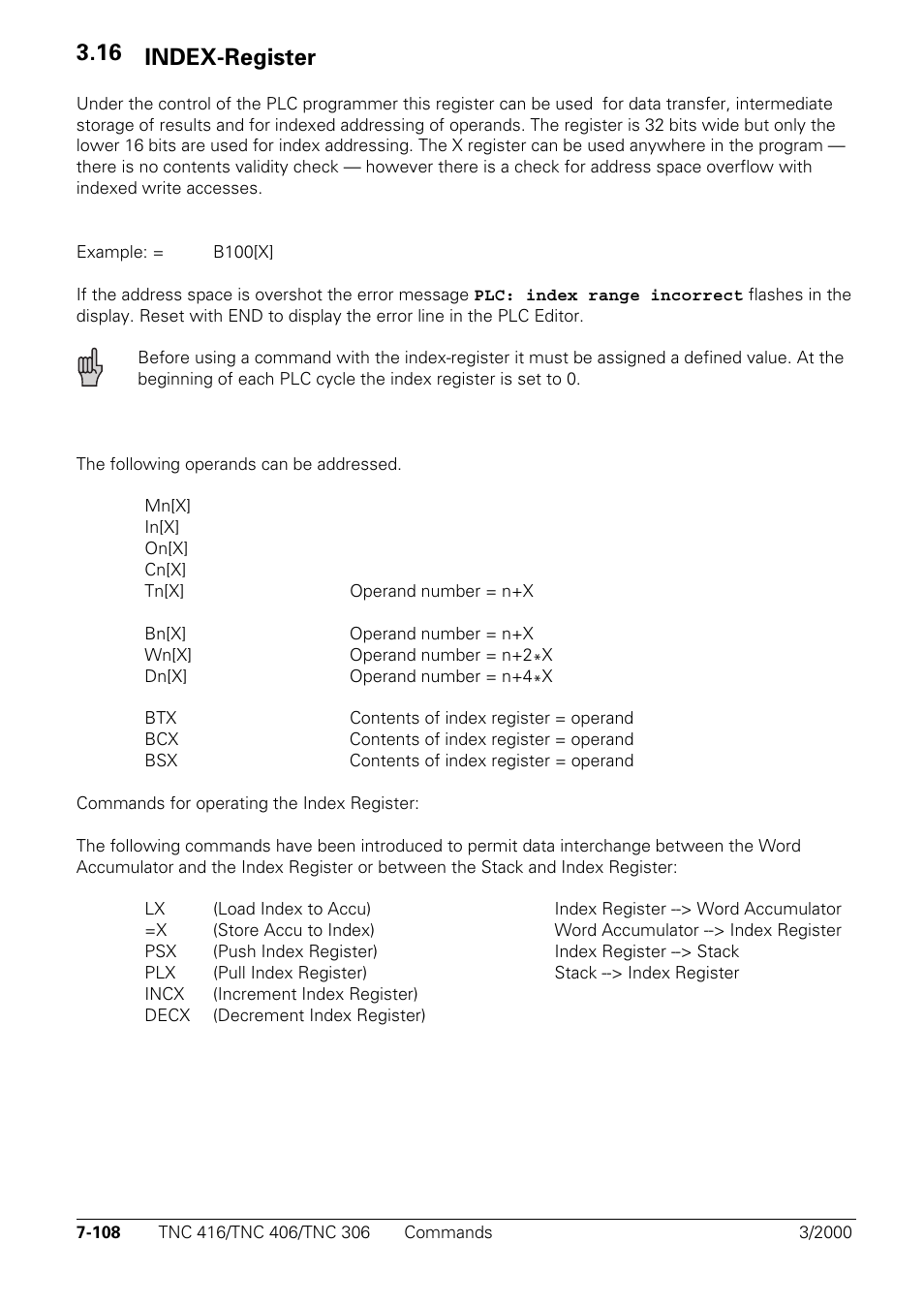 Index-register, 16 index-register | HEIDENHAIN TNC 306 Technical Manual User Manual | Page 398 / 510