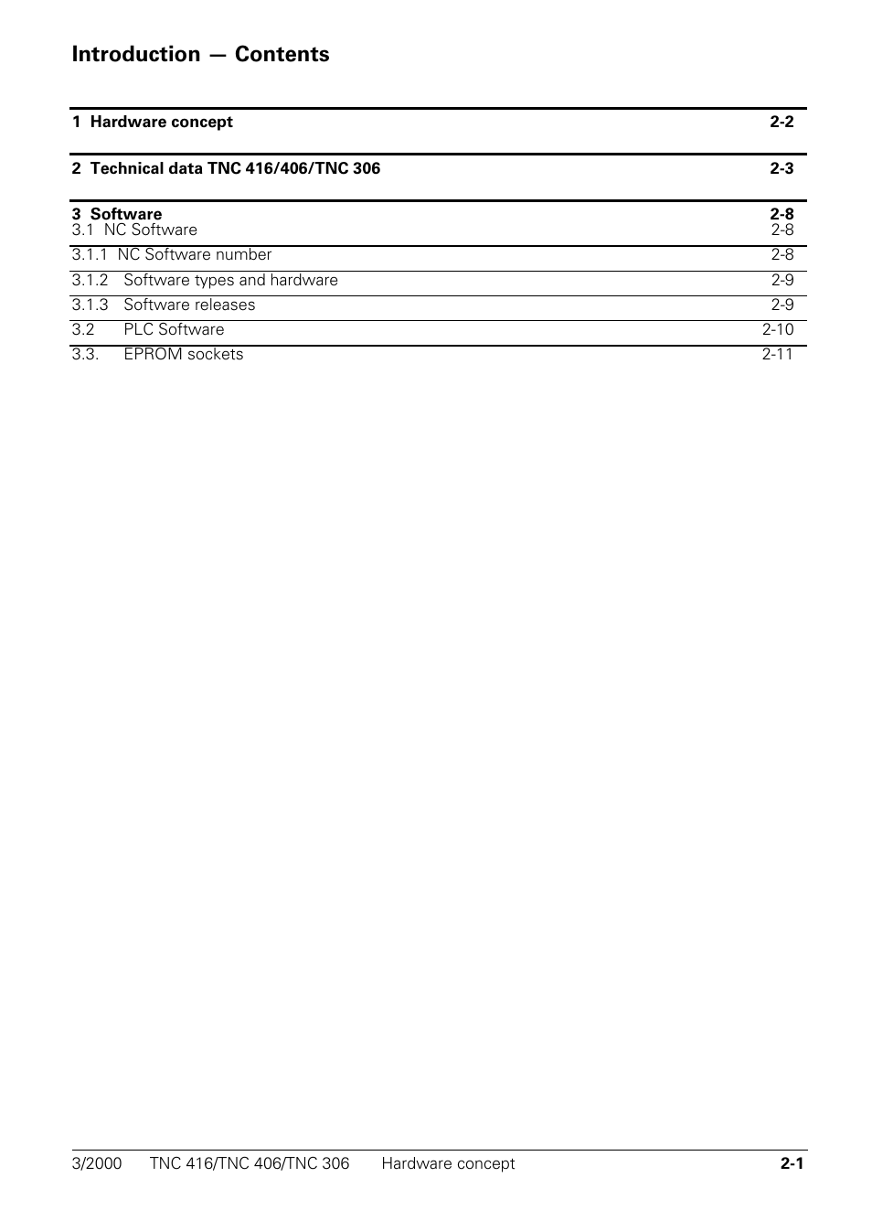 Introduction, Introduction — contents | HEIDENHAIN TNC 306 Technical Manual User Manual | Page 4 / 510