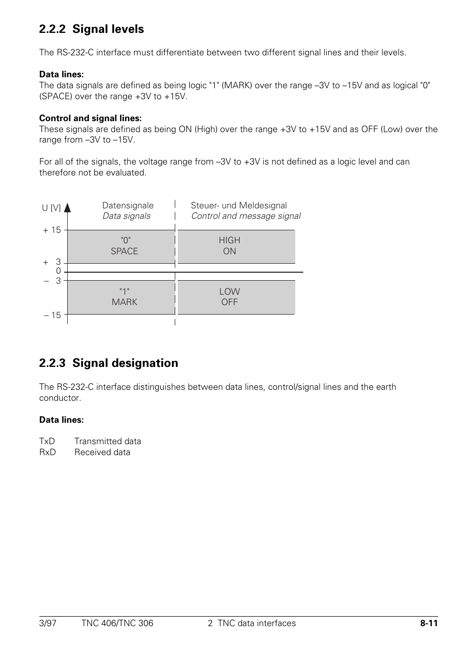 2 signal levels, 3 signal designation | HEIDENHAIN TNC 306 Technical Manual User Manual | Page 424 / 510