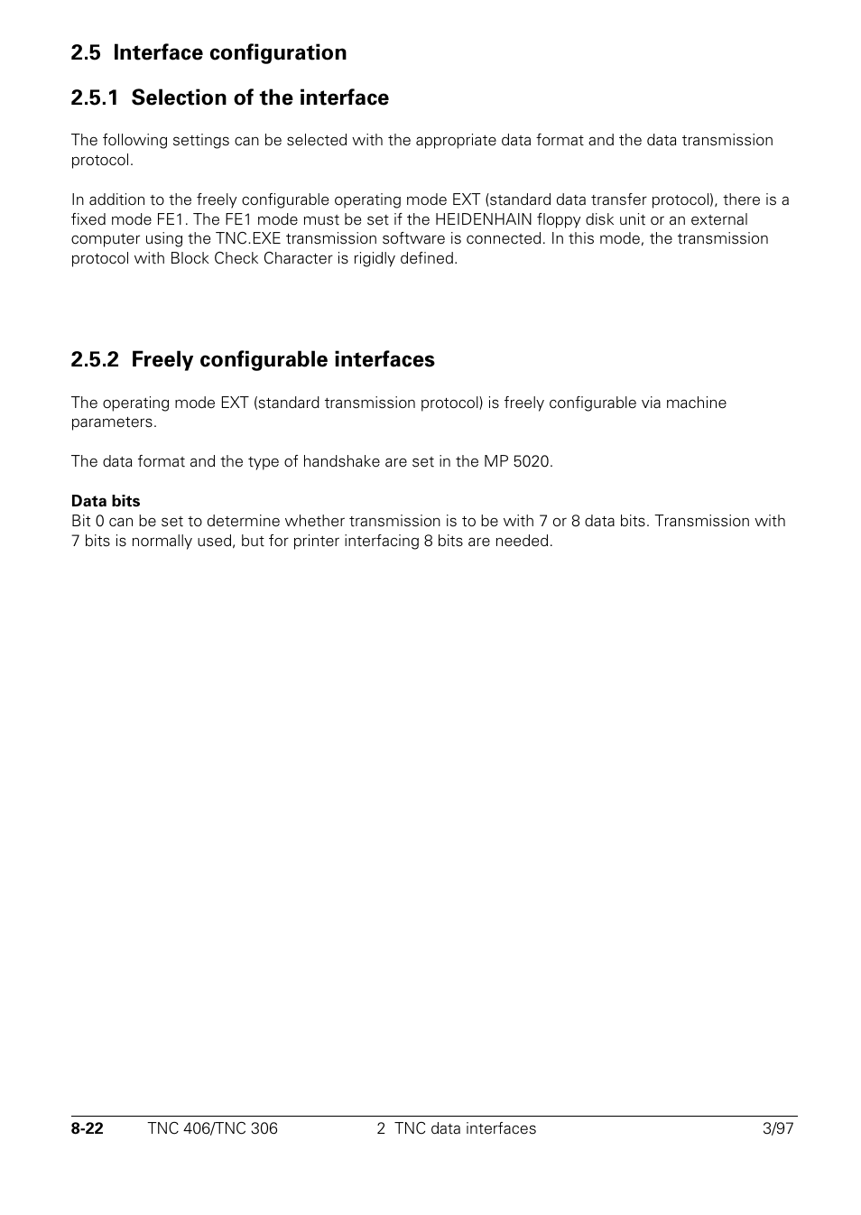 Interface configuration, 1 selection of the interface, 2 freely configurable interfaces | HEIDENHAIN TNC 306 Technical Manual User Manual | Page 435 / 510