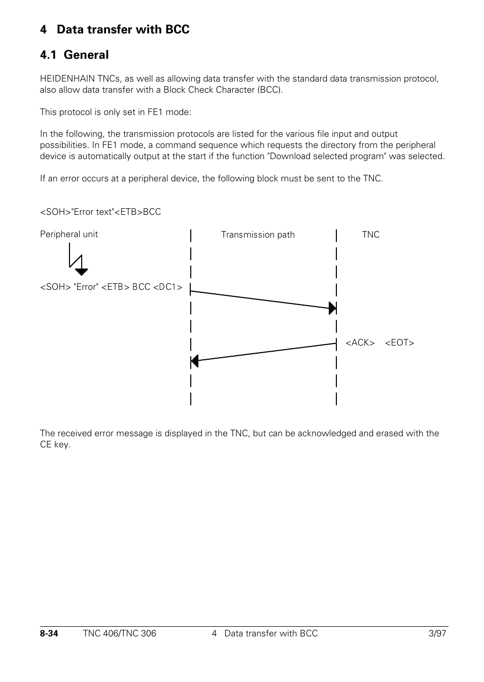 Data transfer with bcc, General, 4 data transfer with bcc 4.1 general | HEIDENHAIN TNC 306 Technical Manual User Manual | Page 447 / 510