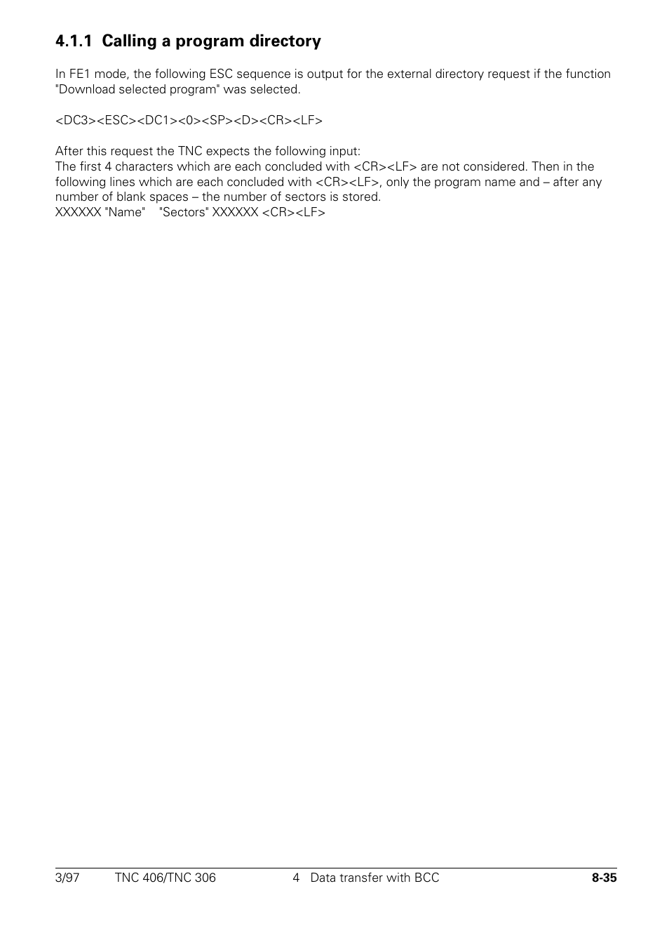 1 calling a program directory | HEIDENHAIN TNC 306 Technical Manual User Manual | Page 448 / 510