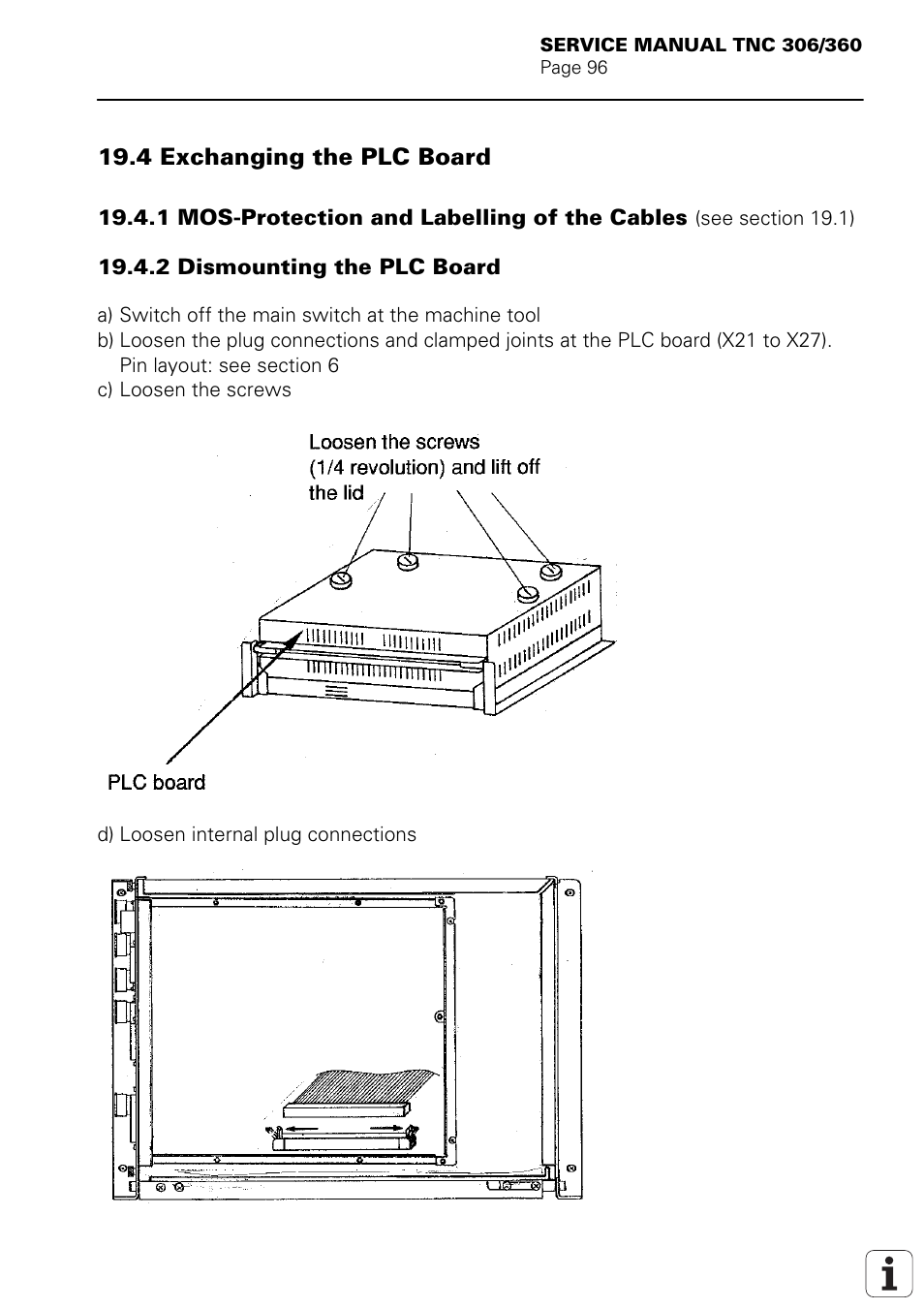 4 exchanging the plc board | HEIDENHAIN TNC 306 Service Manual User Manual | Page 103 / 157