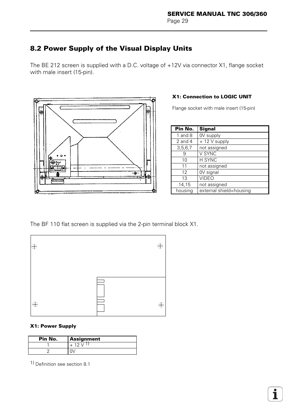 Power supply of the visual display units, 2 power supply of the visual display units | HEIDENHAIN TNC 306 Service Manual User Manual | Page 33 / 157