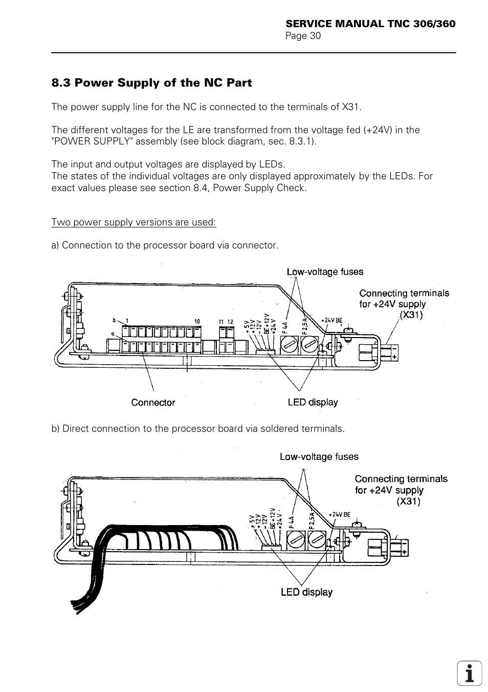Power supply of the nc part | HEIDENHAIN TNC 306 Service Manual User Manual | Page 34 / 157