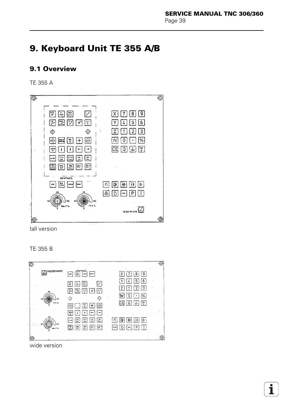 Keyboard unit te 355 a/b, Overview | HEIDENHAIN TNC 306 Service Manual User Manual | Page 43 / 157