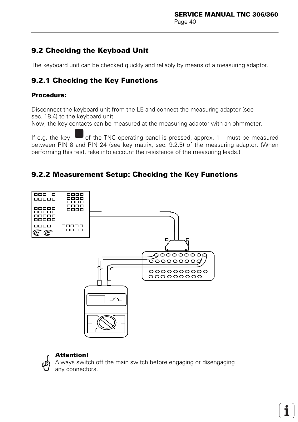 Checking the keyboard unit, Einfügen analog.doc, blatt 1 | HEIDENHAIN TNC 306 Service Manual User Manual | Page 44 / 157