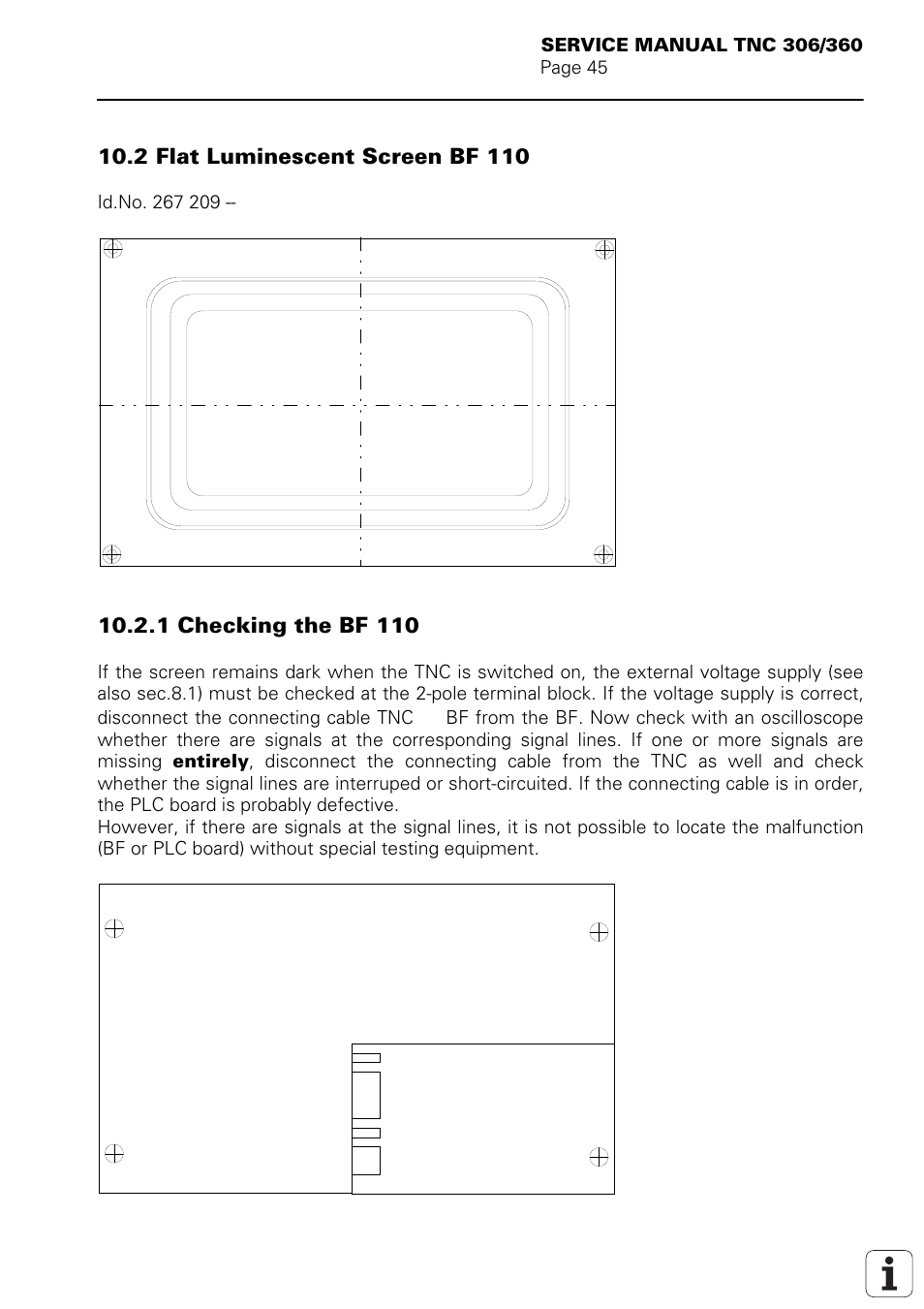 2 flat luminescent screen bf 110 | HEIDENHAIN TNC 306 Service Manual User Manual | Page 52 / 157