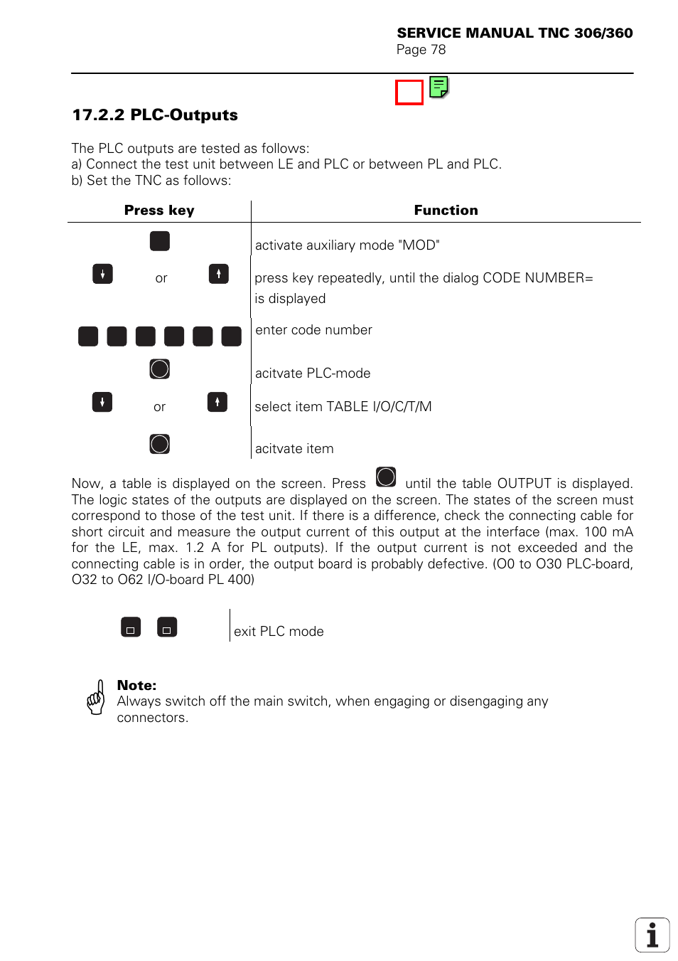 2 plc-outputs | HEIDENHAIN TNC 306 Service Manual User Manual | Page 85 / 157