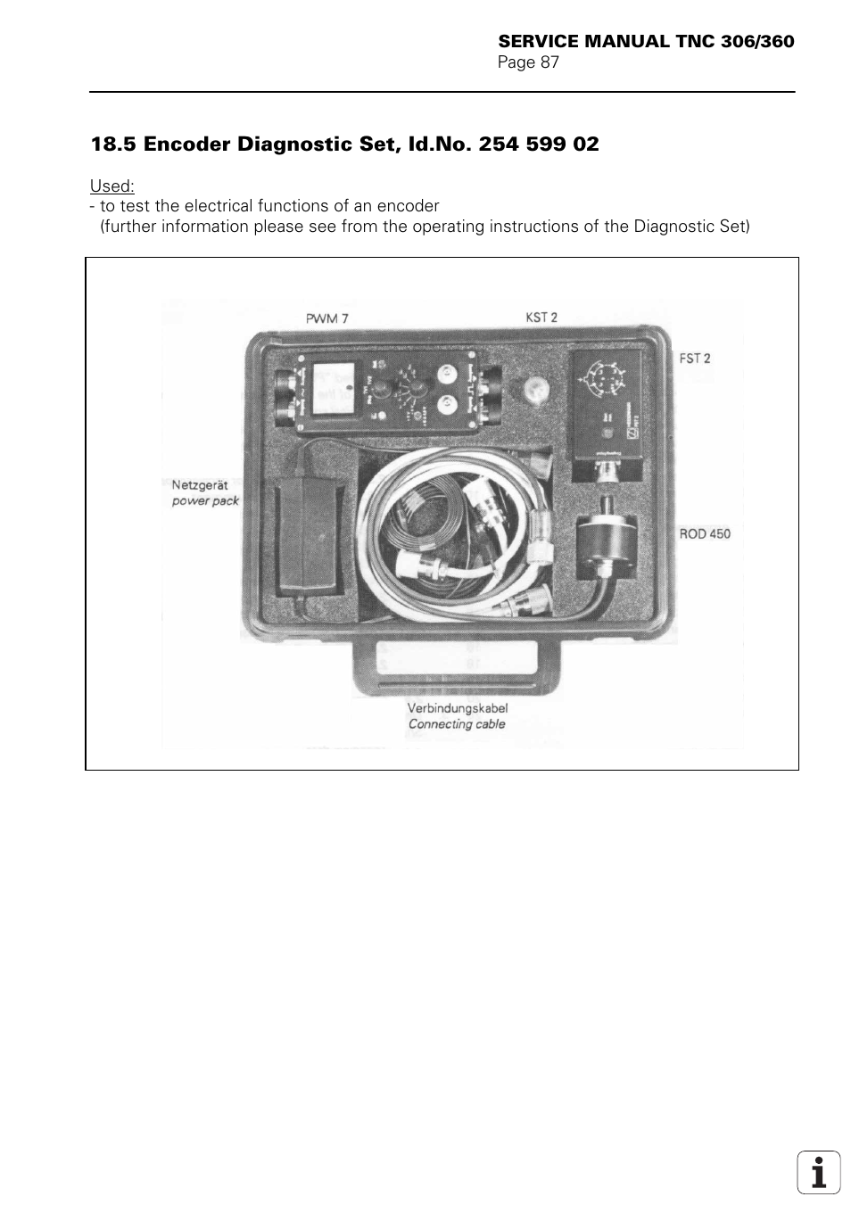 5 encoder diagnostic set | HEIDENHAIN TNC 306 Service Manual User Manual | Page 94 / 157