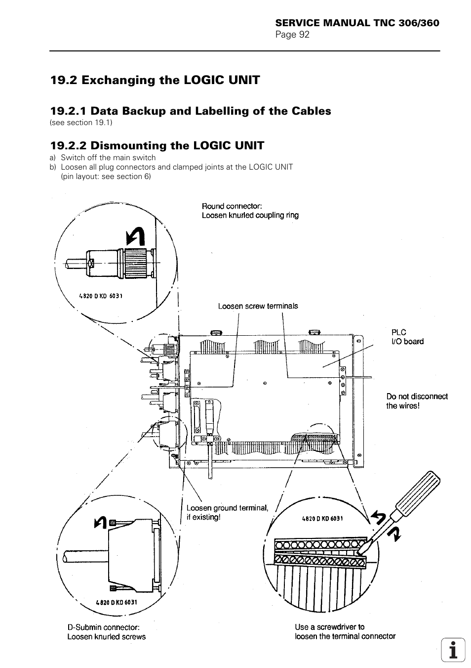 2 exchanging the logic unit | HEIDENHAIN TNC 306 Service Manual User Manual | Page 99 / 157
