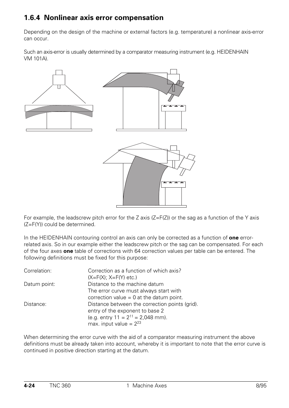 Nonlinear axis error compensation, 4 nonlinear axis error compensation | HEIDENHAIN TNC 335 Technical Manual User Manual | Page 121 / 581