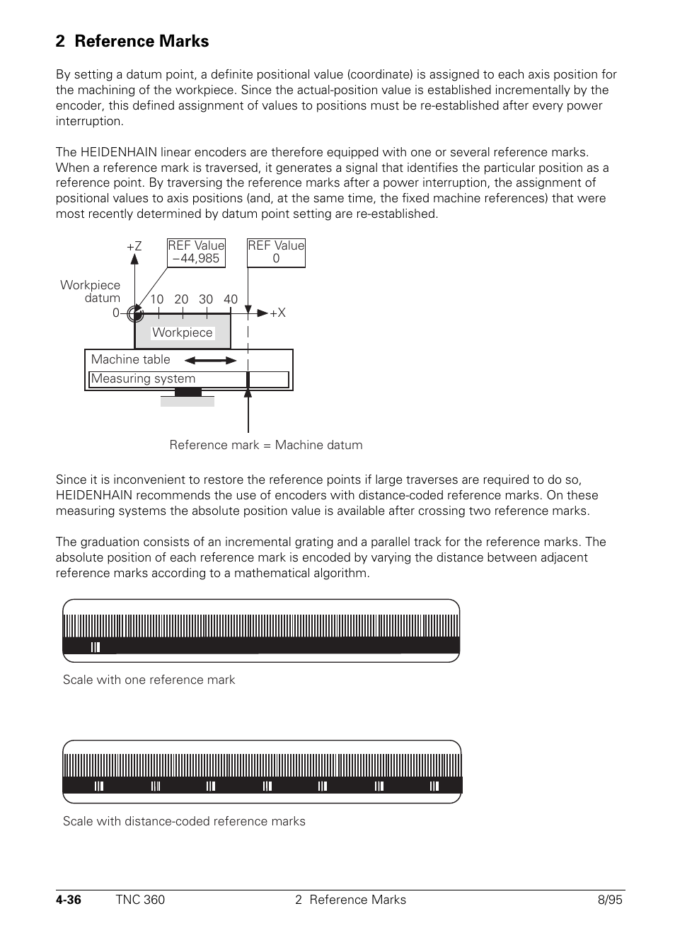 Reference marks, 2 reference marks | HEIDENHAIN TNC 335 Technical Manual User Manual | Page 133 / 581