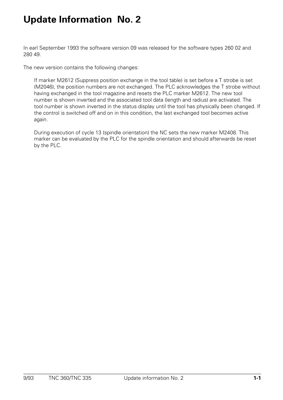 Update information no. 2 | HEIDENHAIN TNC 335 Technical Manual User Manual | Page 15 / 581