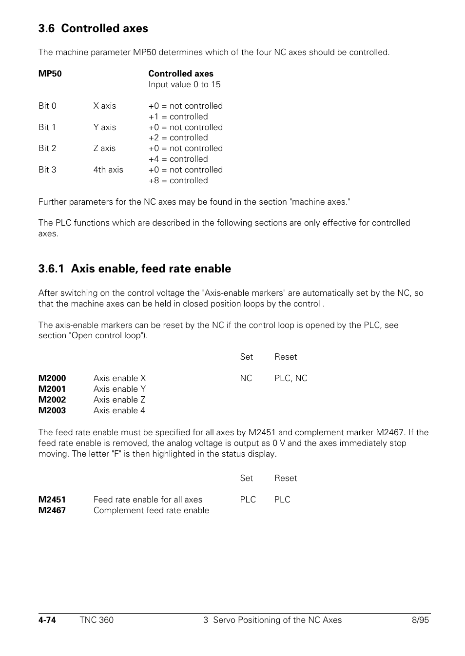 Controlled axes, 1 axis-enable, feed rate enable, 6 controlled axes | 1 axis enable, feed rate enable | HEIDENHAIN TNC 335 Technical Manual User Manual | Page 171 / 581