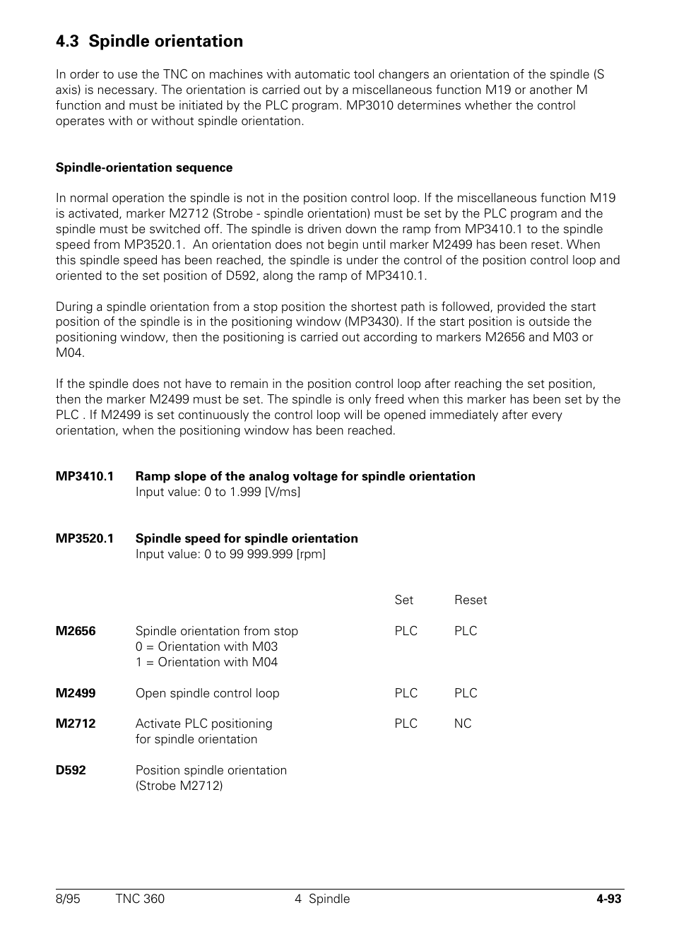 Spindle-orientation, 3 spindle orientation | HEIDENHAIN TNC 335 Technical Manual User Manual | Page 190 / 581