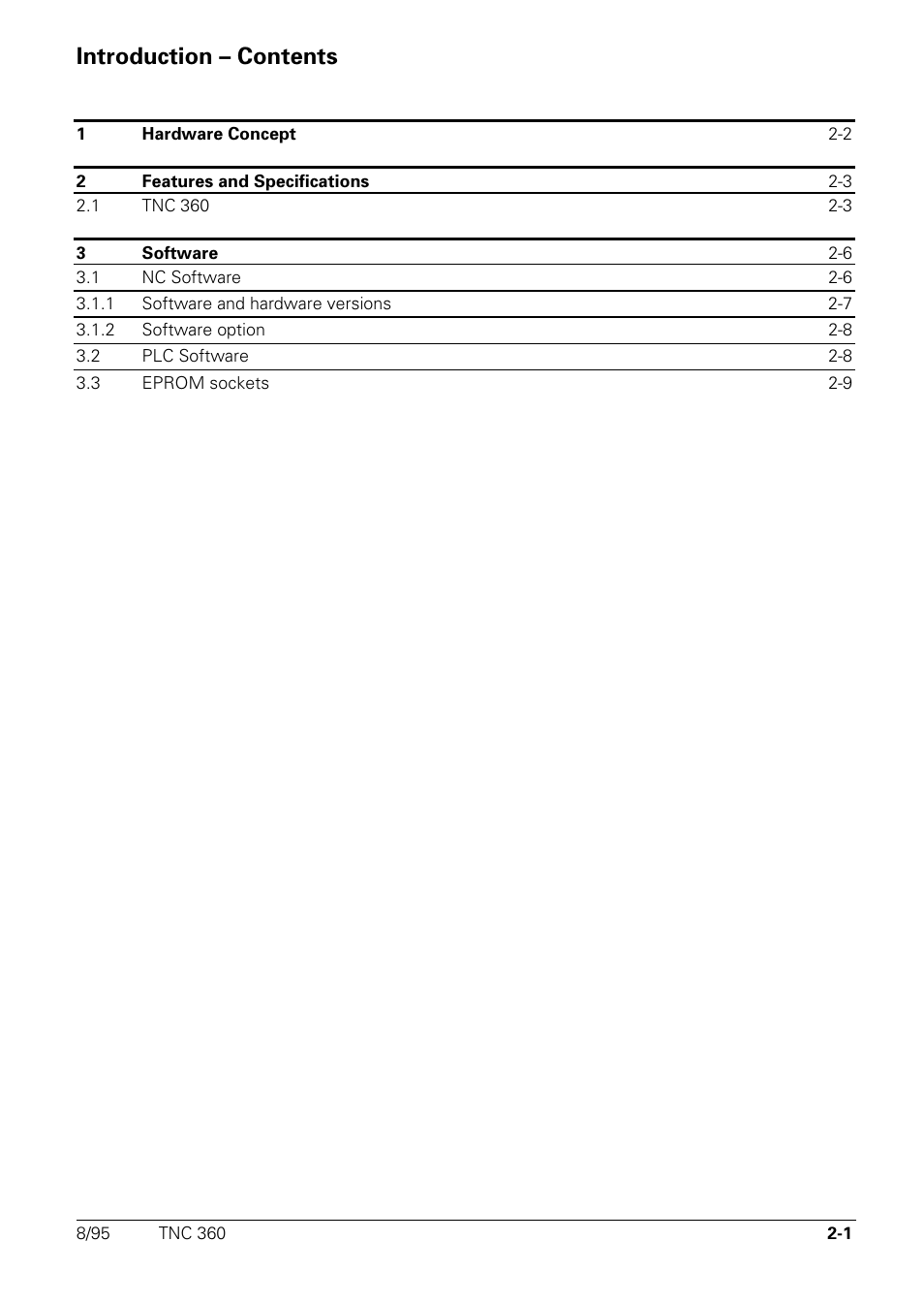 Introduction, Introduction – contents 2 | HEIDENHAIN TNC 335 Technical Manual User Manual | Page 23 / 581