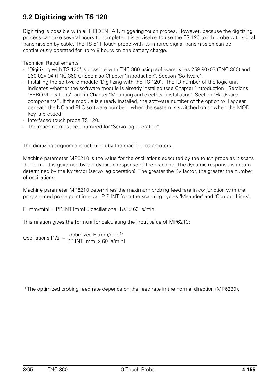 Digitizing with ts 120, 2 digitizing with ts 120 | HEIDENHAIN TNC 335 Technical Manual User Manual | Page 252 / 581