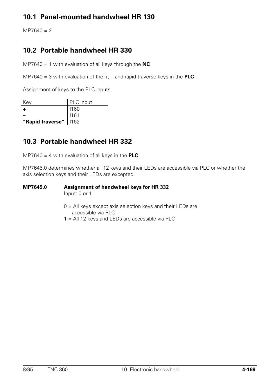 1 panel-mounted handwheel hr 130, 2 portable handwheel hr 330, 3 portable handwheel hr 332 | HEIDENHAIN TNC 335 Technical Manual User Manual | Page 266 / 581