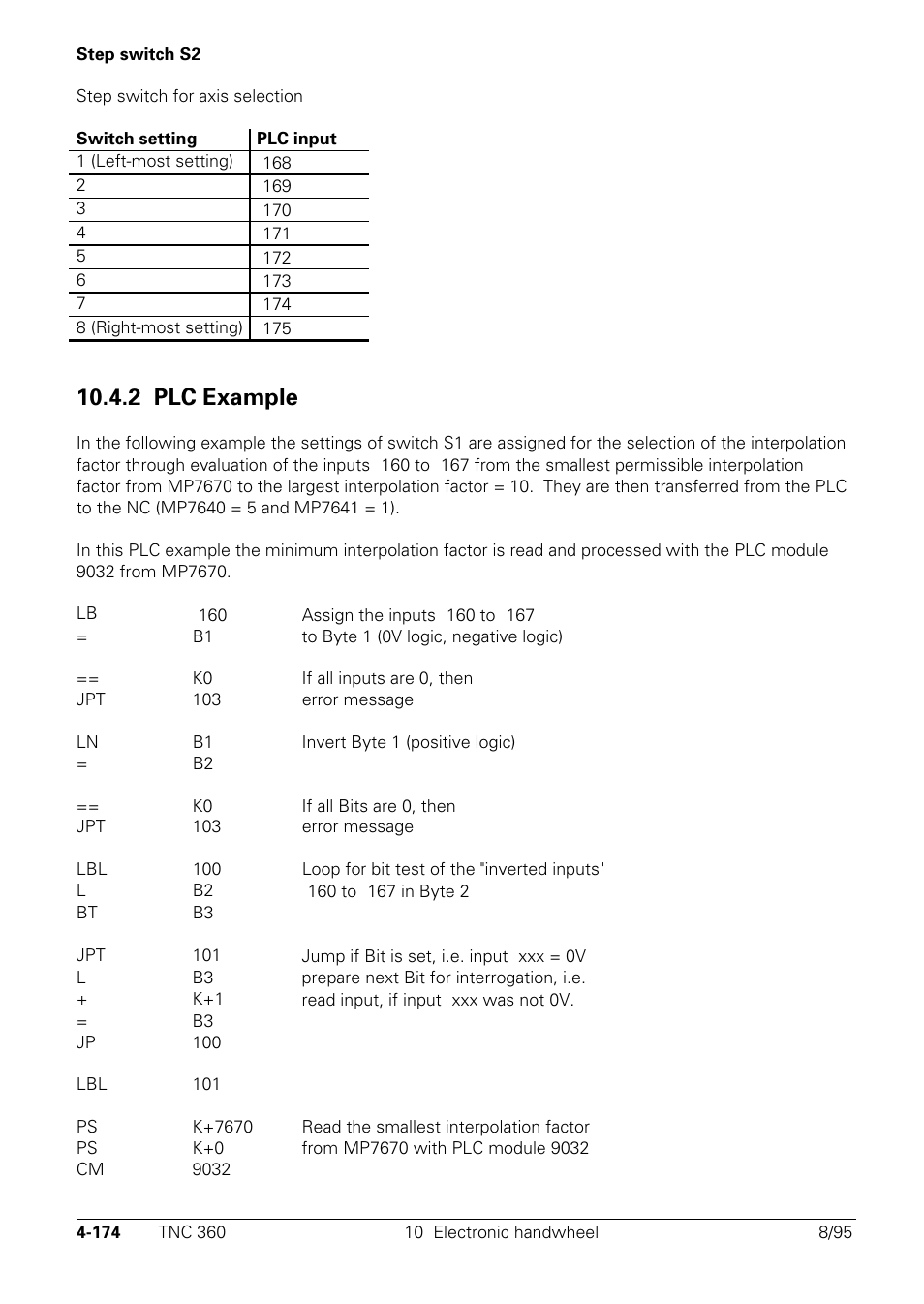 2 plc example | HEIDENHAIN TNC 335 Technical Manual User Manual | Page 271 / 581