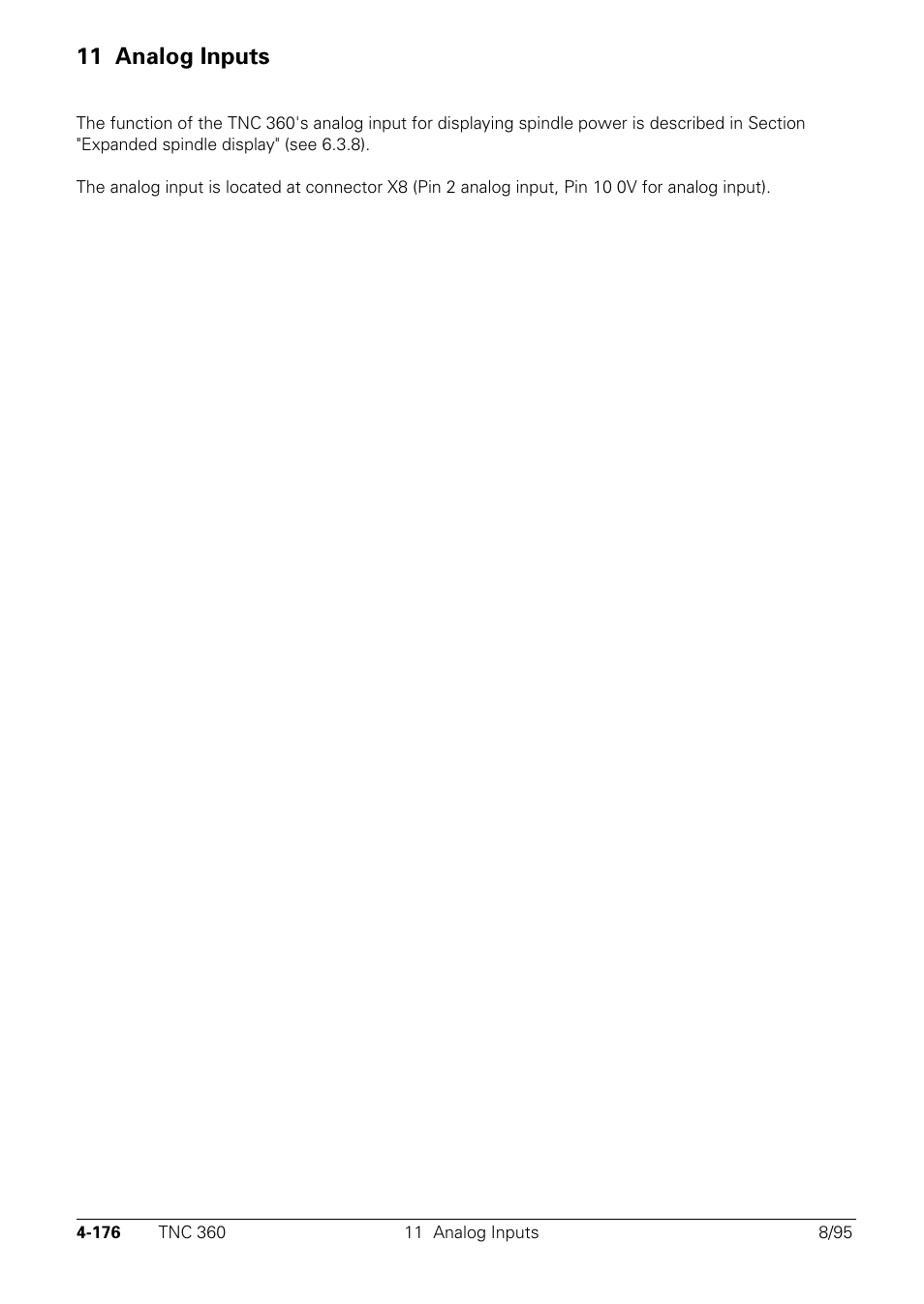 Analog inputs, 11 analog inputs | HEIDENHAIN TNC 335 Technical Manual User Manual | Page 273 / 581
