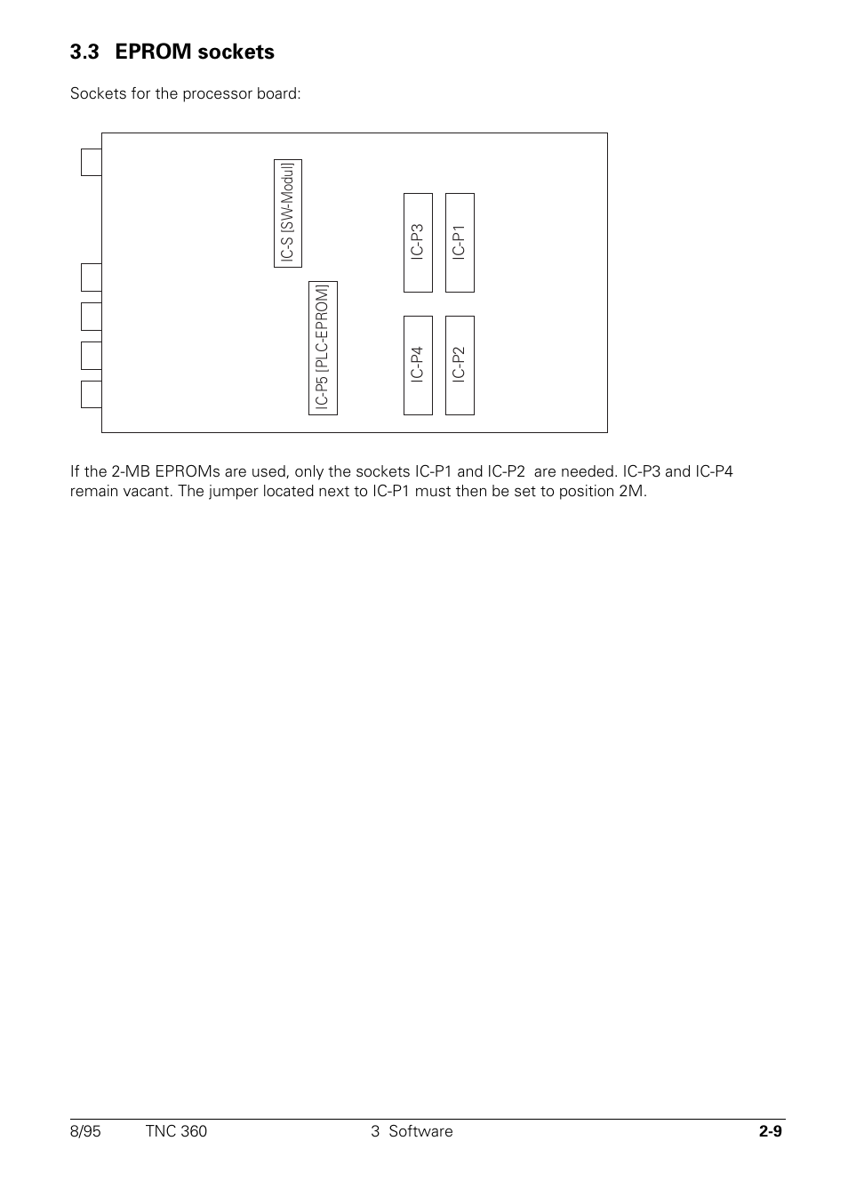 Eprom sockets, 3 eprom sockets | HEIDENHAIN TNC 335 Technical Manual User Manual | Page 31 / 581