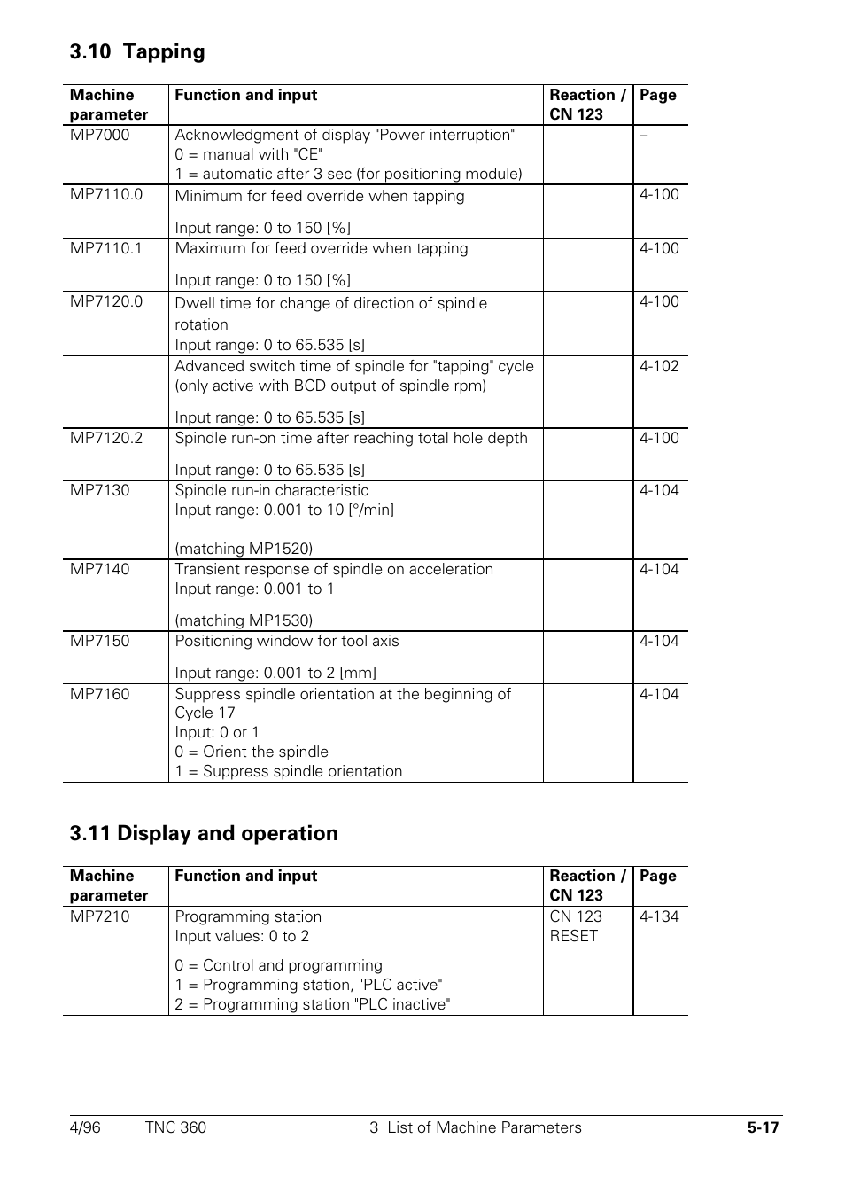 10 tapping, Display and operation, 11 display and operation | HEIDENHAIN TNC 335 Technical Manual User Manual | Page 361 / 581