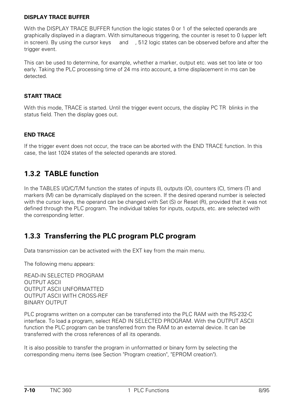 2 table function, 3 transferring the plc-program, 3 transferring the plc program plc program | HEIDENHAIN TNC 335 Technical Manual User Manual | Page 389 / 581