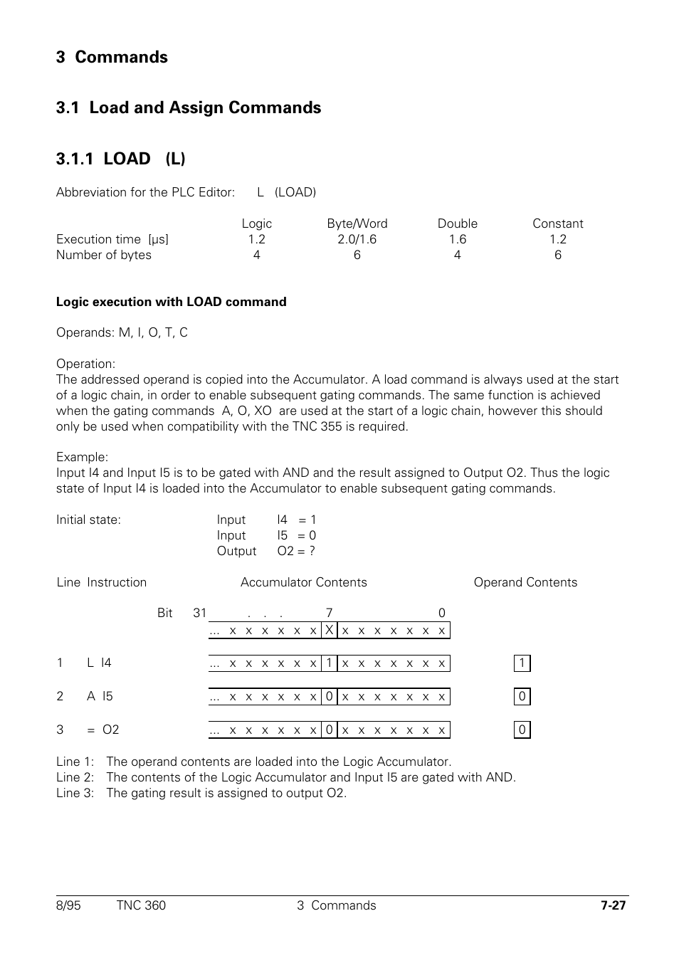 Commands, Load and assign commands, 1 load | HEIDENHAIN TNC 335 Technical Manual User Manual | Page 406 / 581