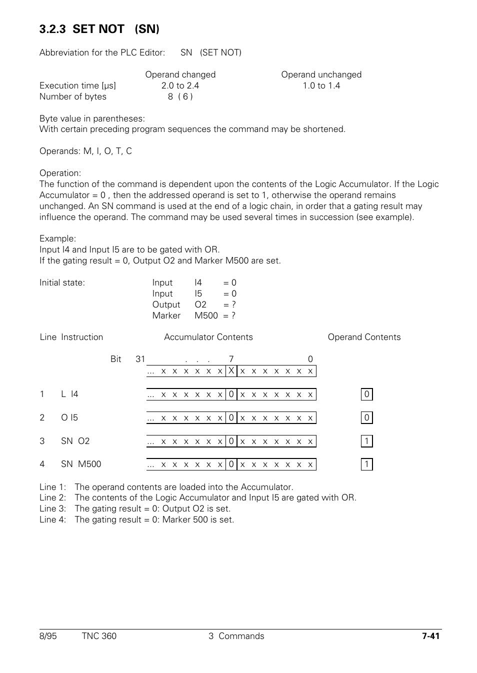 3 set not, 3 set not (sn) sn | HEIDENHAIN TNC 335 Technical Manual User Manual | Page 420 / 581
