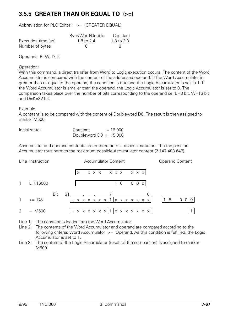 5 greater than or equal to, 5 greater than or equal to (>=) | HEIDENHAIN TNC 335 Technical Manual User Manual | Page 446 / 581