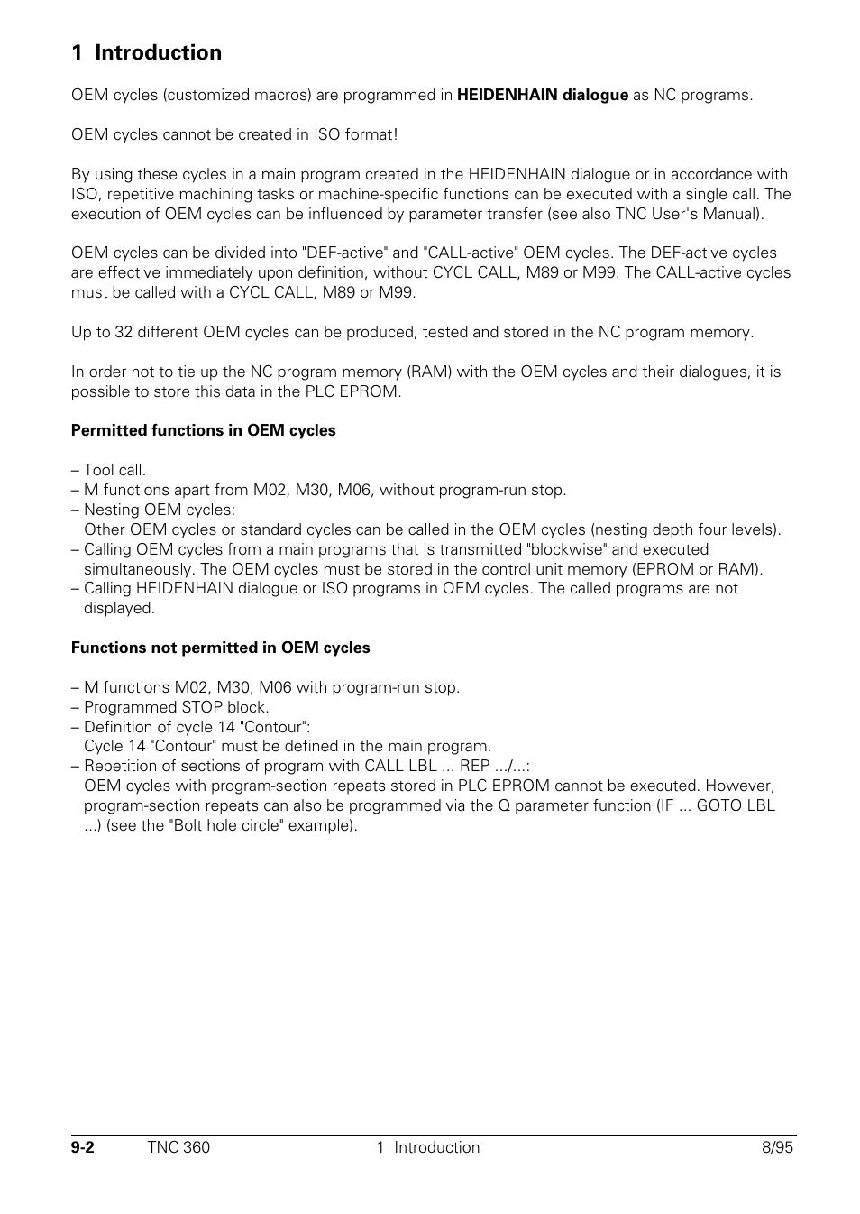 Introduction, 1 introduction | HEIDENHAIN TNC 335 Technical Manual User Manual | Page 554 / 581