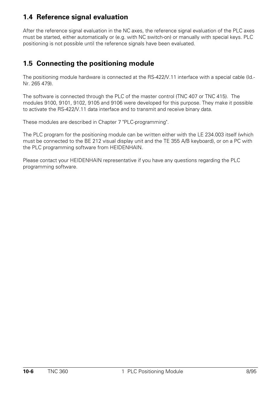 Reference signal evaluation, Connecting the positioning module, 4 reference signal evaluation | 5 connecting the positioning module | HEIDENHAIN TNC 335 Technical Manual User Manual | Page 567 / 581