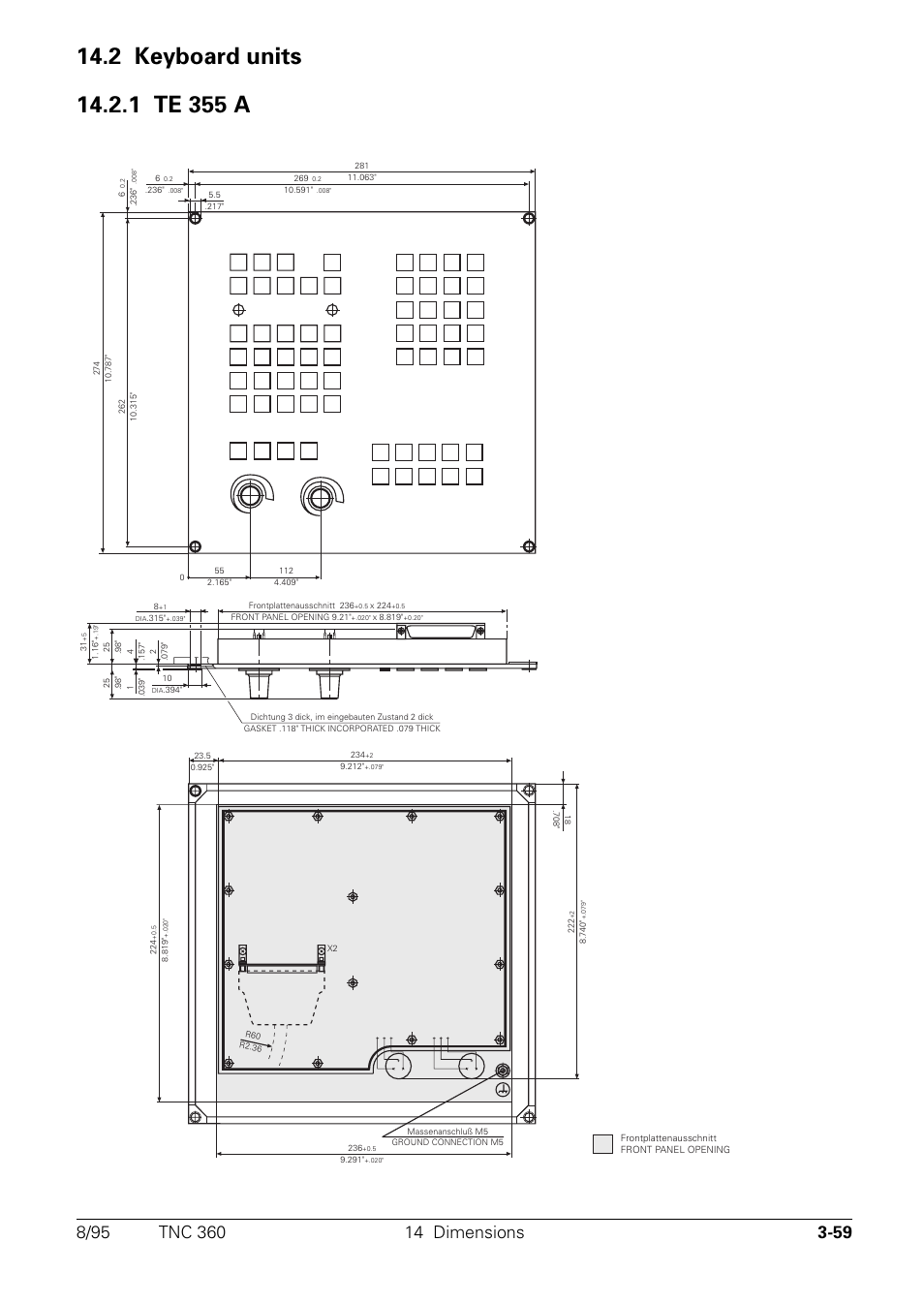 Keyboard units, 1 te 355 a | HEIDENHAIN TNC 335 Technical Manual User Manual | Page 81 / 581