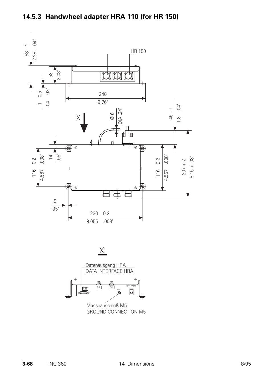 3 hra 110 handwheel adapter (for hr 150) | HEIDENHAIN TNC 335 Technical Manual User Manual | Page 90 / 581