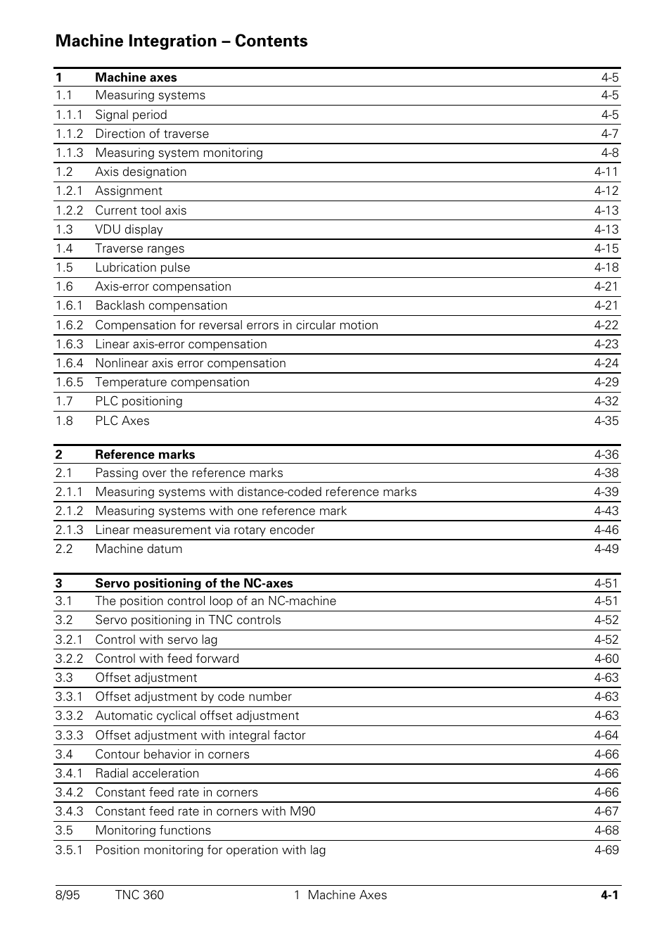 Machine integration, Machine integration – contents 4 | HEIDENHAIN TNC 335 Technical Manual User Manual | Page 98 / 581