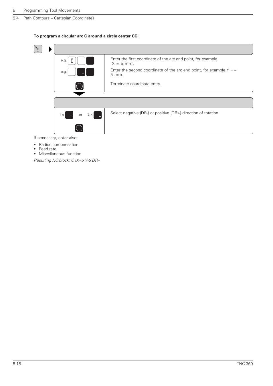 X 5 +/ 5 | HEIDENHAIN TNC 360 User Manual User Manual | Page 102 / 237