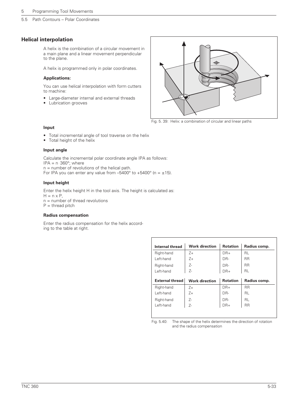 Helical interpolation, Yx z | HEIDENHAIN TNC 360 User Manual User Manual | Page 117 / 237