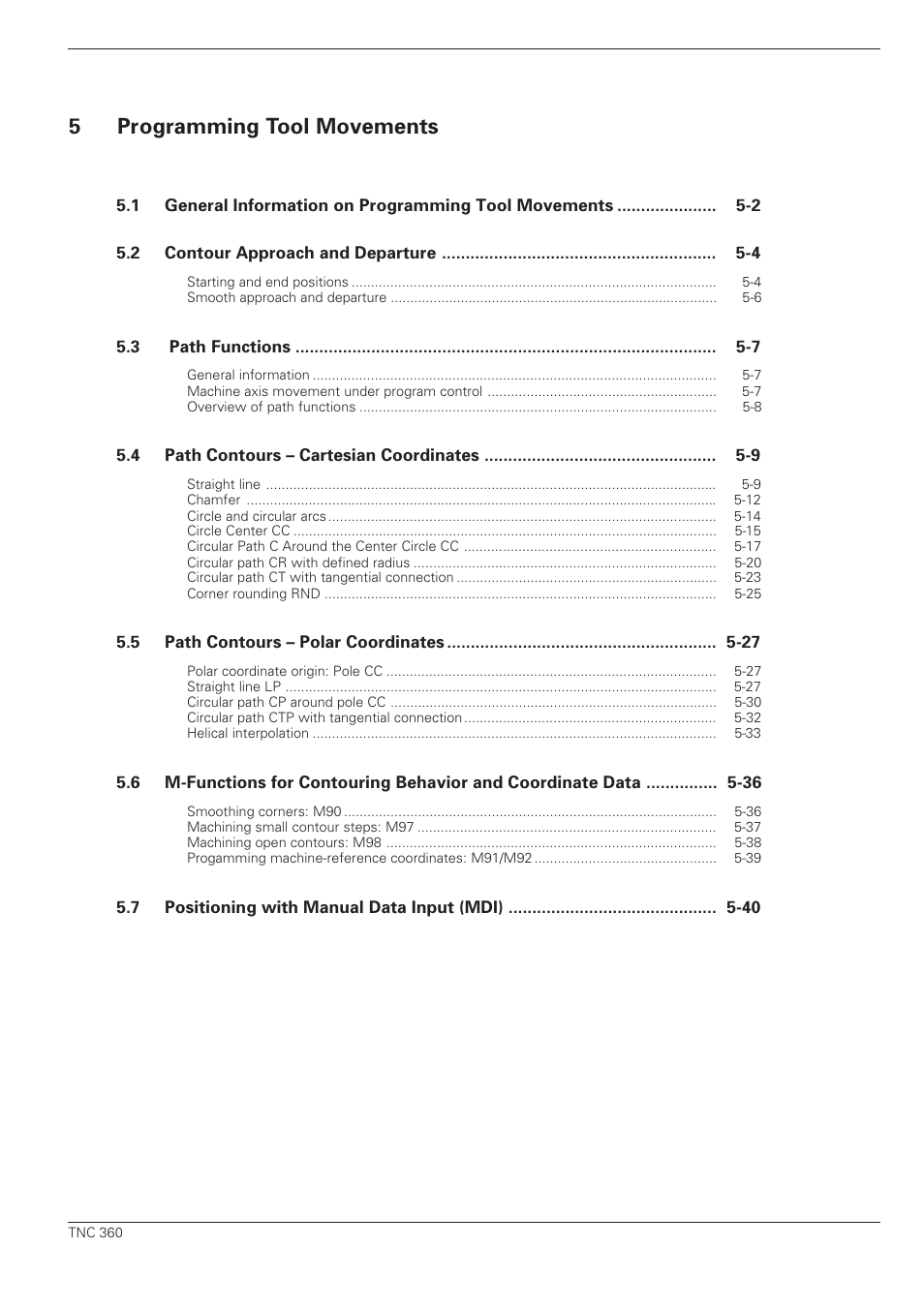 Programming tool movements, 5programming tool movements | HEIDENHAIN TNC 360 User Manual User Manual | Page 12 / 237
