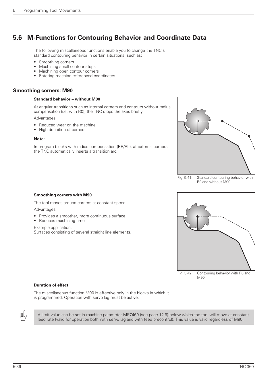 Smoothing corners: m90 | HEIDENHAIN TNC 360 User Manual User Manual | Page 120 / 237