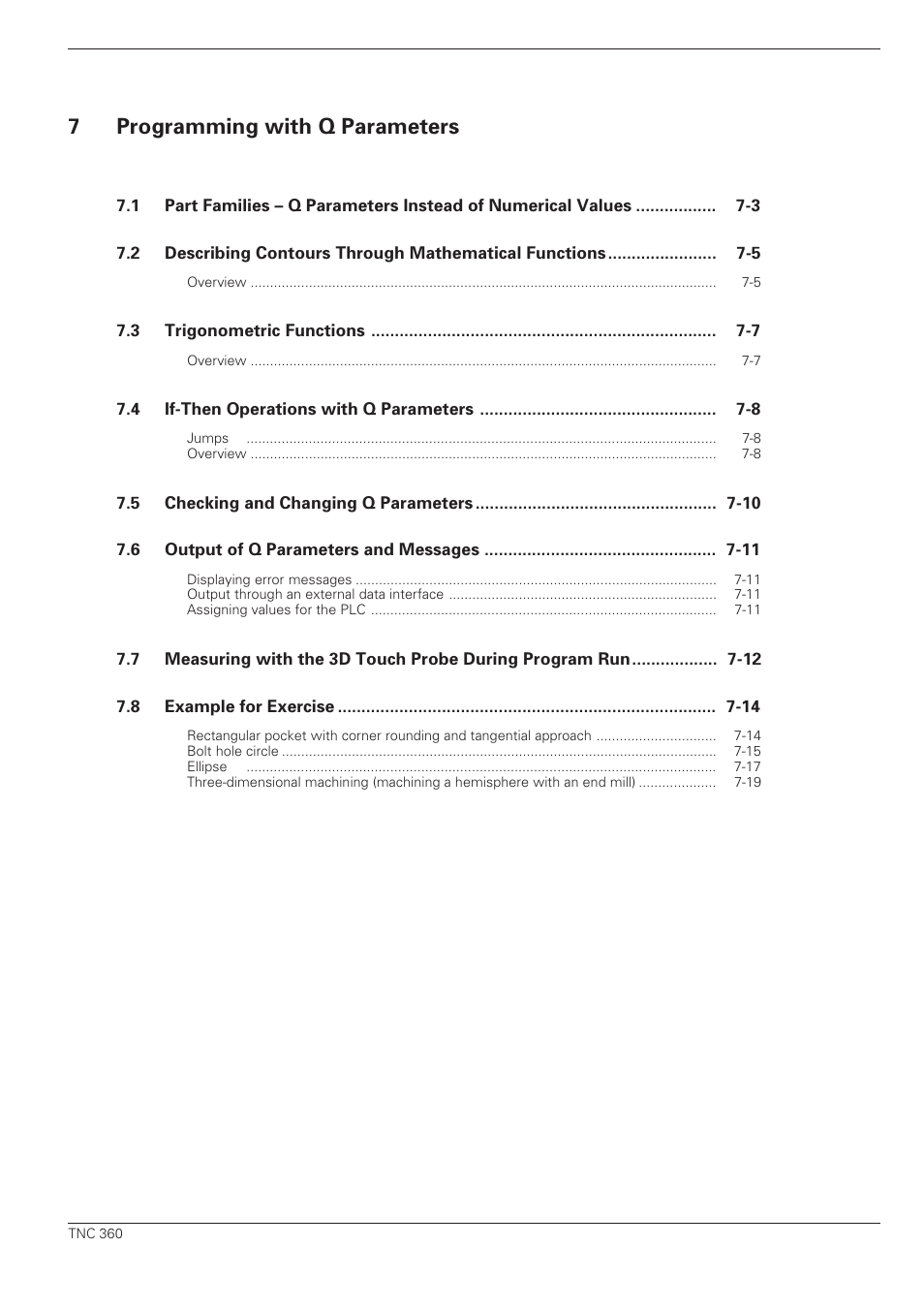 Programming with q parameters, 7programming with q parameters | HEIDENHAIN TNC 360 User Manual User Manual | Page 14 / 237